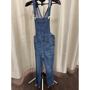 Madewell Raw-Hem Denim Overalls in Medium Wash – Size Medium